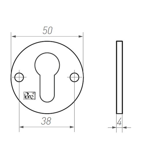 Rosetta per porta R PURE chiave PZ-17 - ferramenta design
