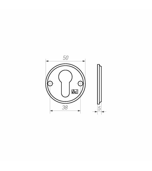 Rosetta per porta R PURE chiave PZ-50R - ferramenta design