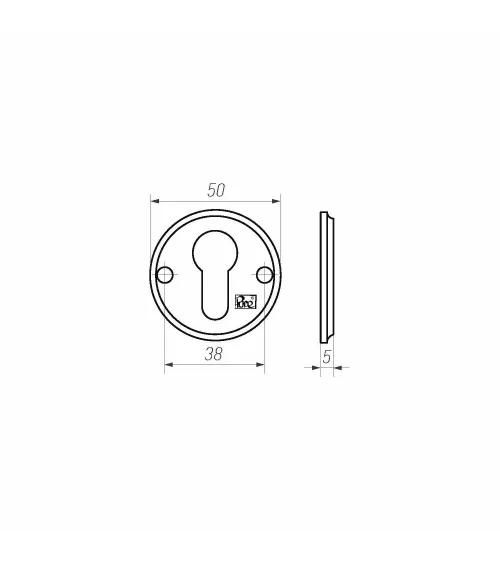 Rosetta per porta R PURE chiave PZ-50R - ferramenta design