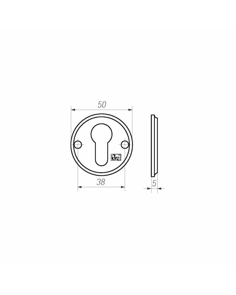 Rosetta per porta R PURE chiave PZ-50R - ferramenta design
