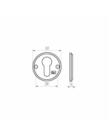 Rosetta per porta R PURE chiave PZ-50R - ferramenta design