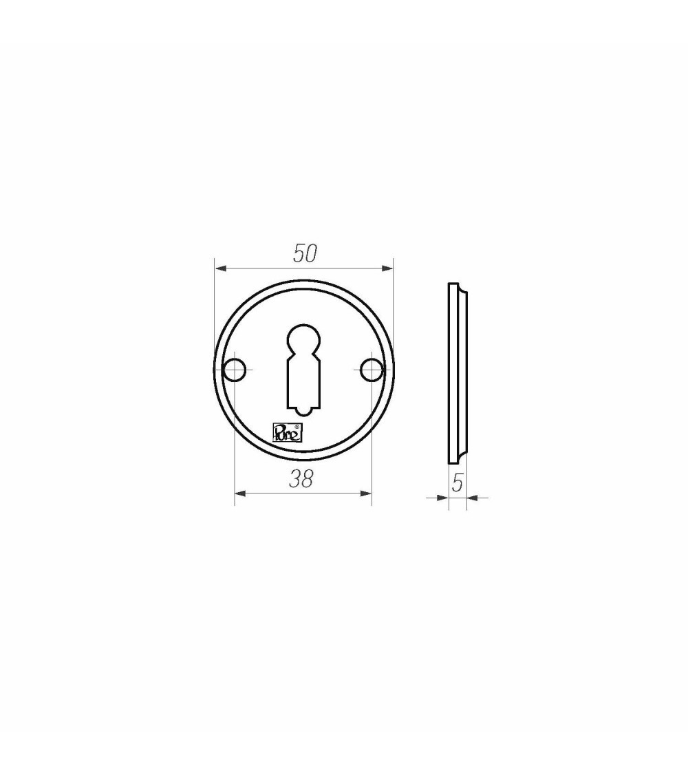 Rosetta per porta R PURE chiave L-50R - ferramenta design