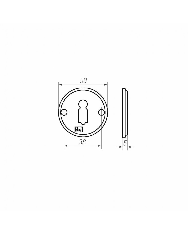 Rosetta per porta R PURE chiave L-50R - ferramenta design