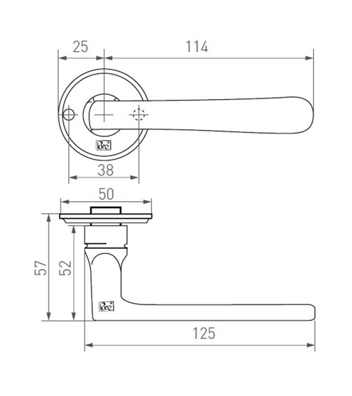 Maniglia per porta industriale in bronzo PHXL