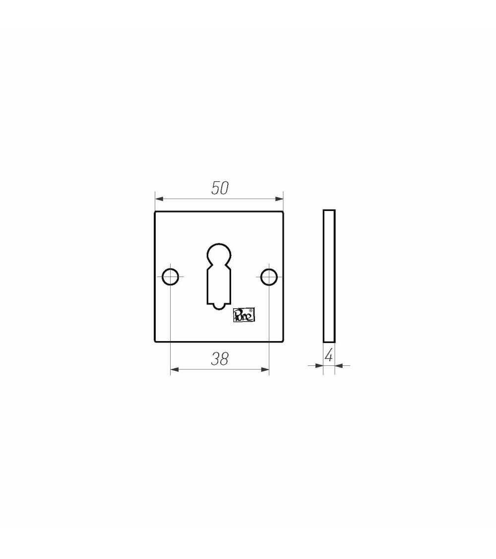 Rosetta per porta PURE chiave L-50Q - ferramenta design