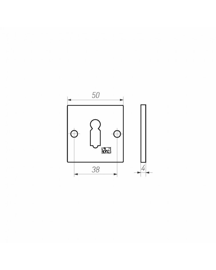 Rosetta per porta PURE chiave L-50Q - ferramenta design