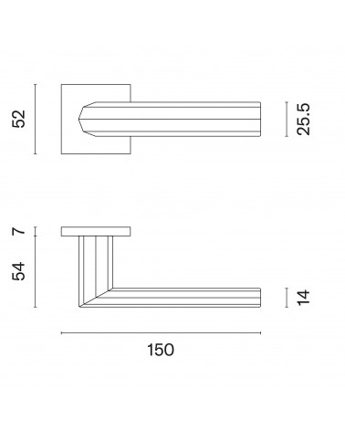 Maniglia per porta moderna FRESIA con dimensioni