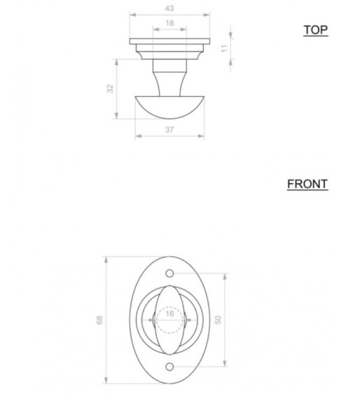 Rosetta per porta CDF chiave WC-1508 - ferramenta design