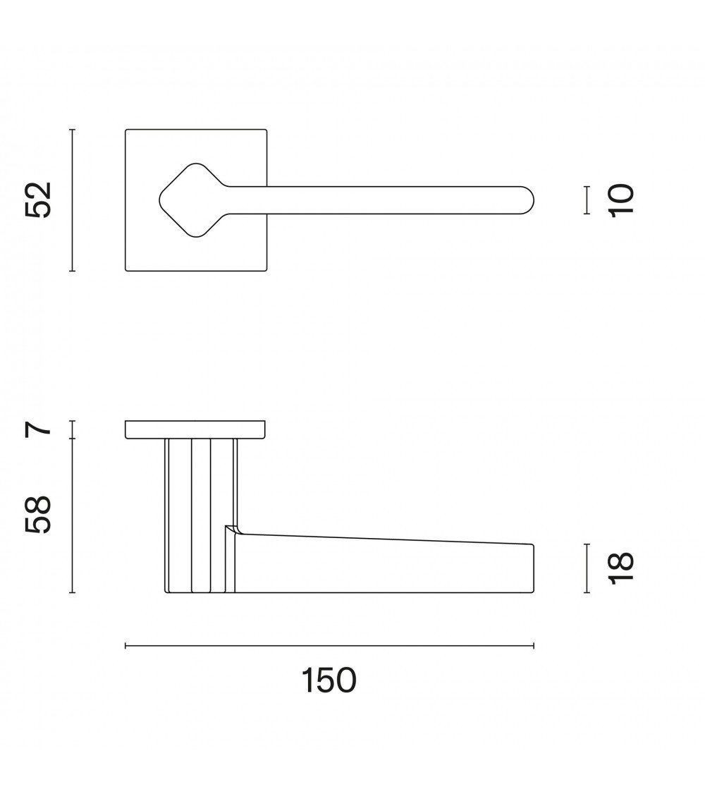 Maniglia di porta futuristica NINFEA design