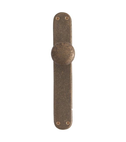 Pomello per porta contemporaneo su placca di pulizia in bronzo P40 - maniglia design