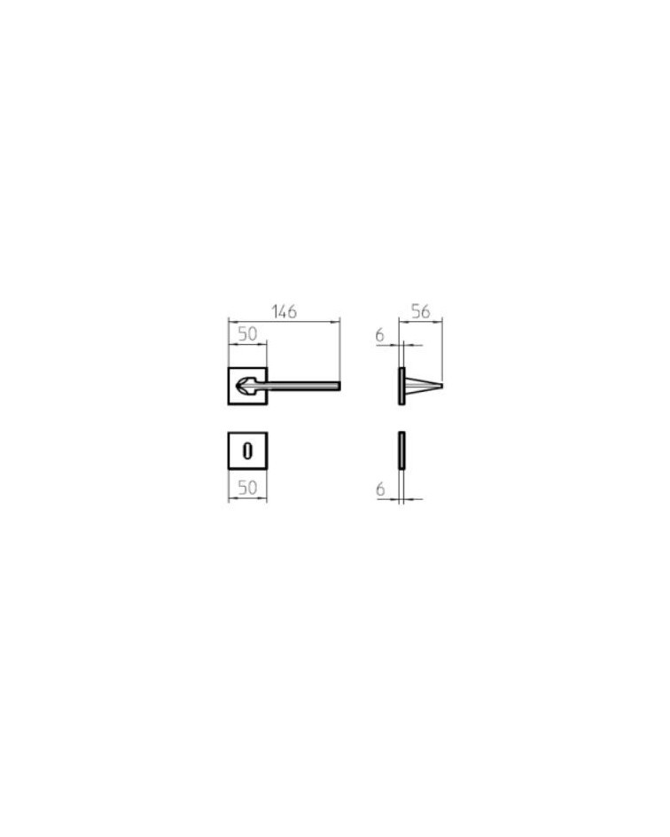 Maniglia per porta in ottone Mandelli Kiri con dimensioni