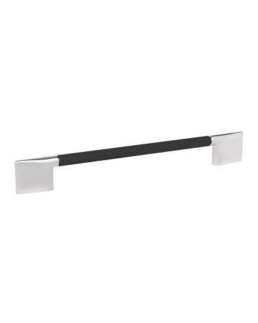 Maniglia per mobile anodizzato nero/cromo lucido REMO striata maniglia design