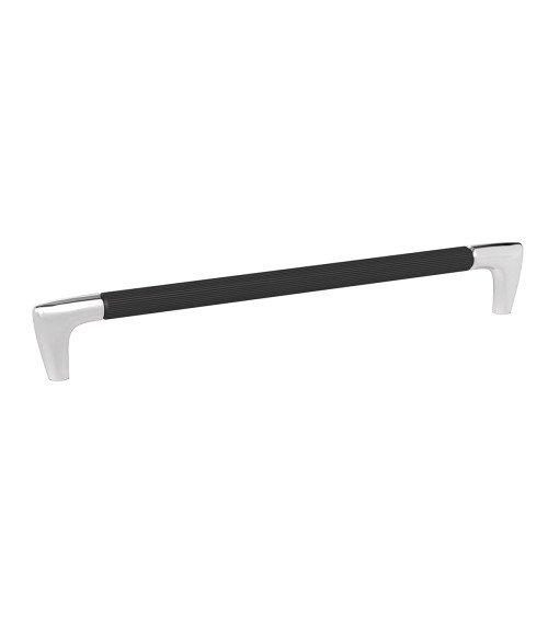 Maniglia per mobile anodizzata nera/cromo lucido ALAMBRE striata maniglia design