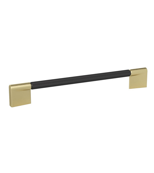 Maniglia per mobile anodizzata nera/oro opaco TIARA striata design