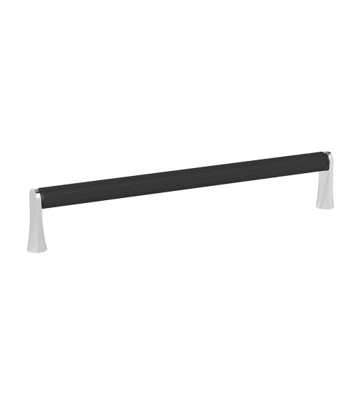 Maniglia per mobile anodizzata nera/cromo lucido NATALE striata design