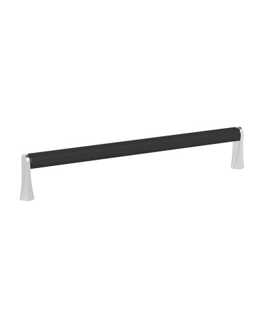 Maniglia per mobile anodizzata nera/cromo lucido NATALE striata design