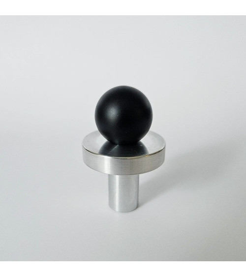 Pomolo per mobile nero/cromo lucido POLA design