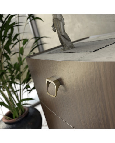 Maniglia per mobile oro opaco LAGO-1 maniglia design montata su un mobile