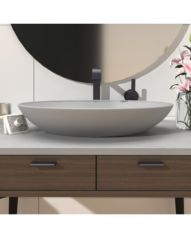Maniglia per mobile titanio NOX-1 maniglia design montata su un mobile da bagno