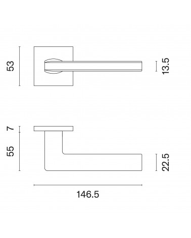Maniglia per porta bianca PYROLA con dimensioni
