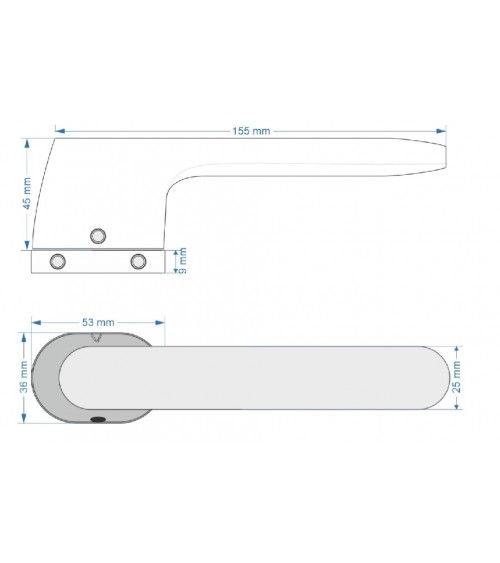 Maniglia per porta in cromo spazzolato ovale VS MAGIC - maniglia design