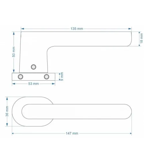 Maniglia per porta in cromo spazzolato JACOB design