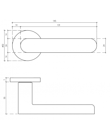 Maniglia per porta ALORA con dimensioni