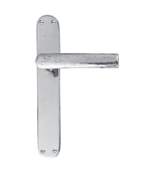 Maniglia cromata spazzolata su placca di pulizia classica P1930/P40 - maniglia design