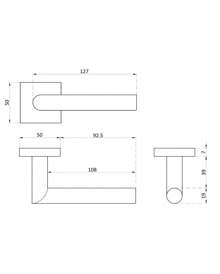 Maniglia per porta ARABIS con dimensioni