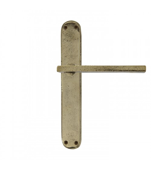 Maniglia per porta oro lucido su placca in bronzo P2017 - maniglia design