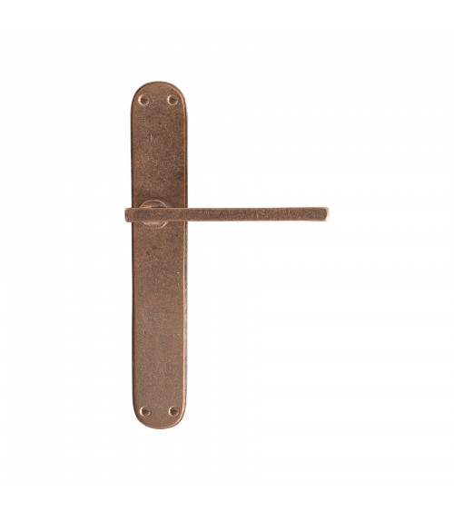 Maniglia per porta oro lucido su placca in bronzo P2017 - maniglia design