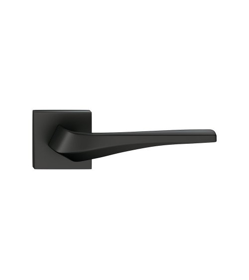 Maniglia per porta nero opaco FLOW su placca quadrata - maniglia design