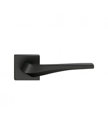 Maniglia per porta nero opaco FLOW su placca quadrata - maniglia design