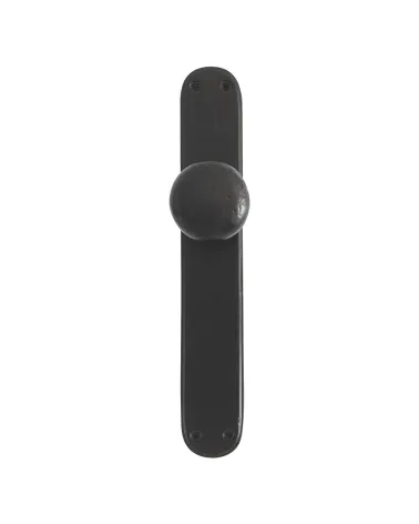 Pomolo per porta cromo spazzolato su placca di pulizia P40 - maniglia design