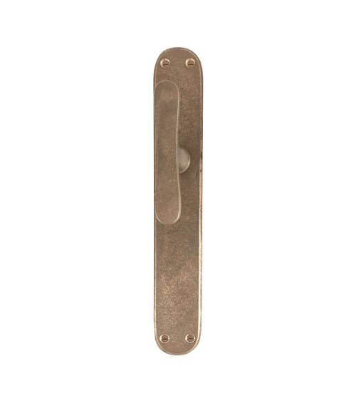 Maniglia per porta bronzo grezzo su placca longitudinale originale PHTT 40 - maniglia design