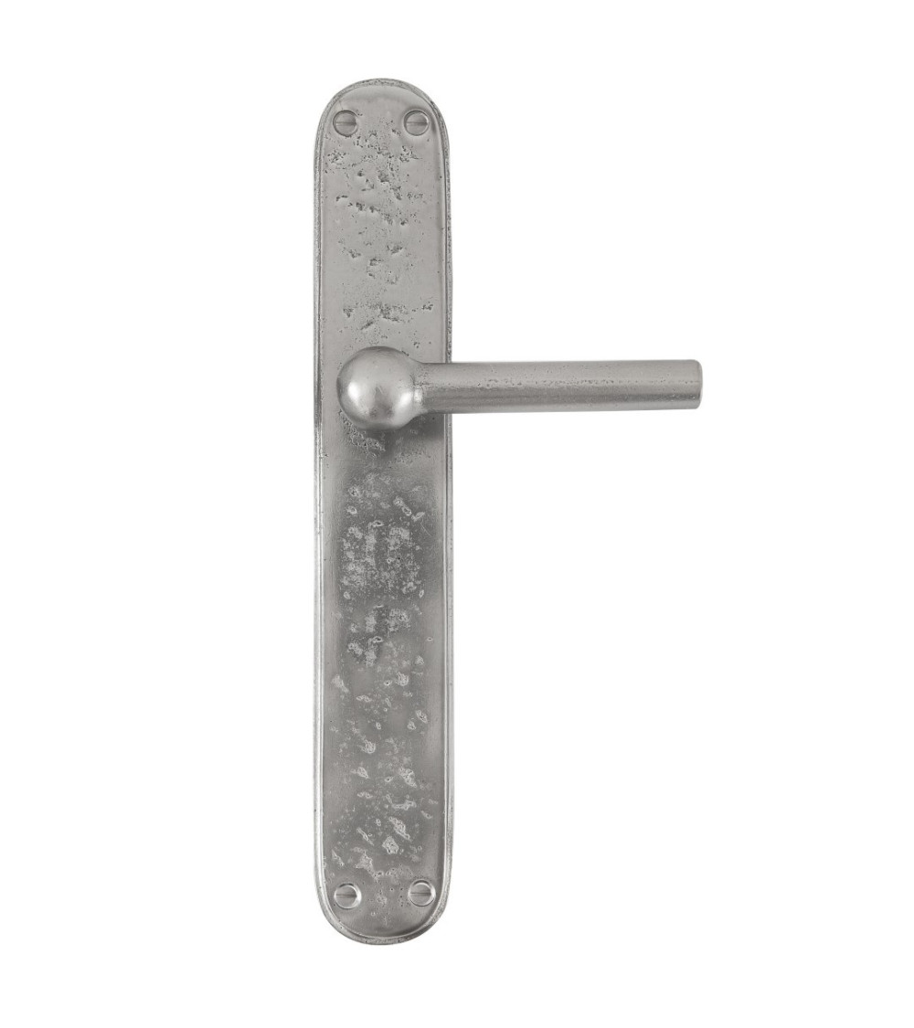 Maniglia per porta cromata su placca in ferro BECDF - maniglia design