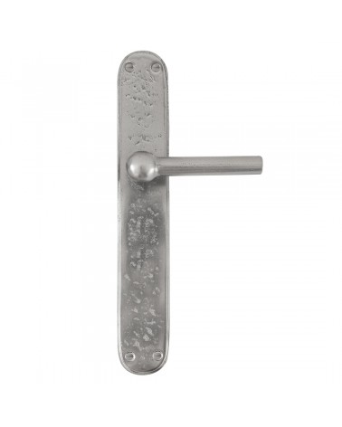 Maniglia per porta cromata su placca in ferro BECDF - maniglia design