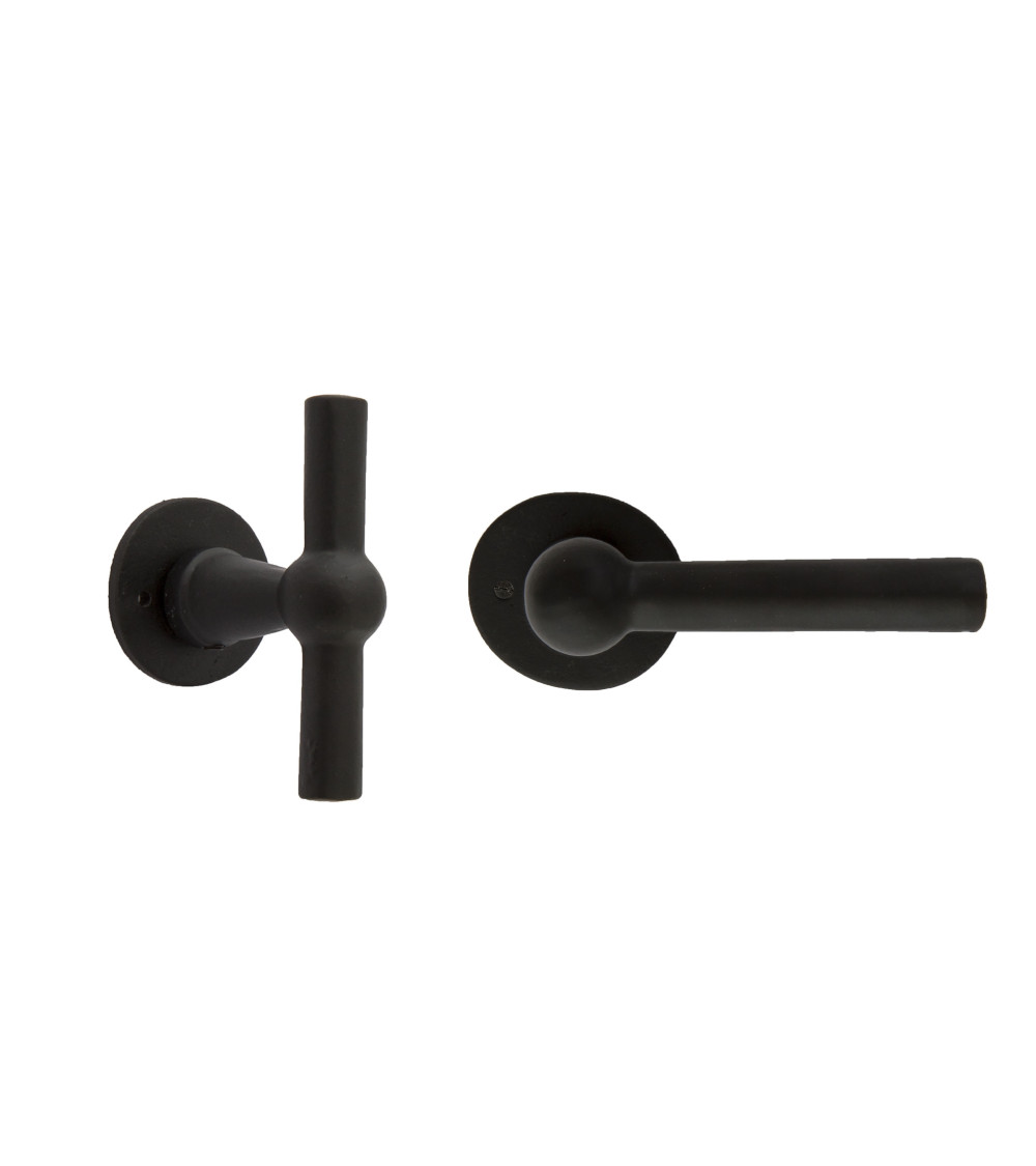 Maniglia per porta + maniglia verticale nera in ferro BECDF - maniglia design