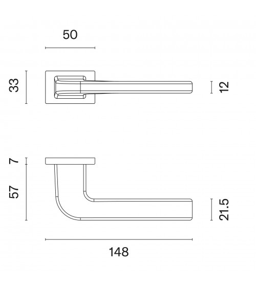 Maniglia per porta oro opaco ISMENA ferramenta design