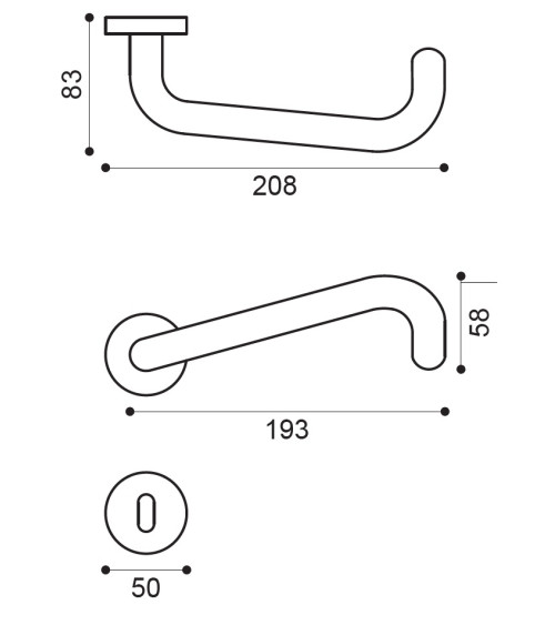 Maniglie per Porte Bianche per PMR modello NoHand - maniglia design