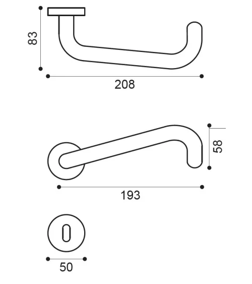 Maniglie per Porte Bianche per PMR modello NoHand - maniglia design