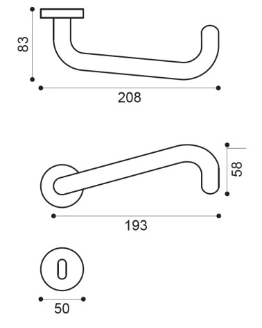 Maniglie per Porta PMR di Alta Gamma in Inox Spazzolato - modello NoHand