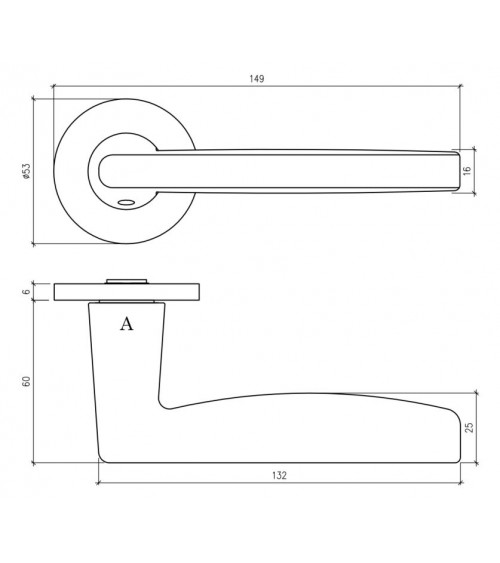 Maniglia per porta LUNA cromo lucido maniglia design