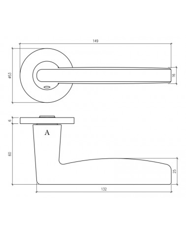 Maniglia per porta LUNA con dimensioni