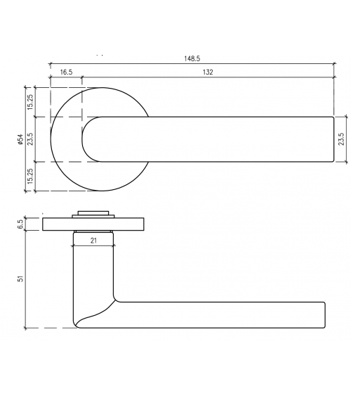 Maniglia per porta cromo lucido SILENA ferramenta design