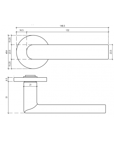 Maniglia per porta SILENA con dimensioni