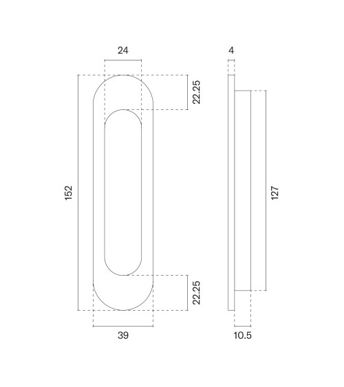 Maniglia per porta scorrevole oro opaco APRILE 7040 maniglia design