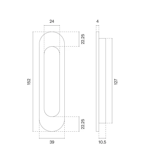 Maniglia per porta scorrevole nichel satinato APRILE 7040 maniglia design