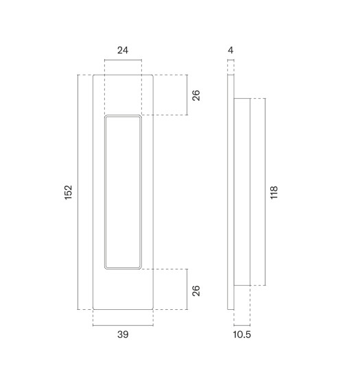 Maniglia per porta scorrevole cromo satinato APRILE 7039 ferramenta design