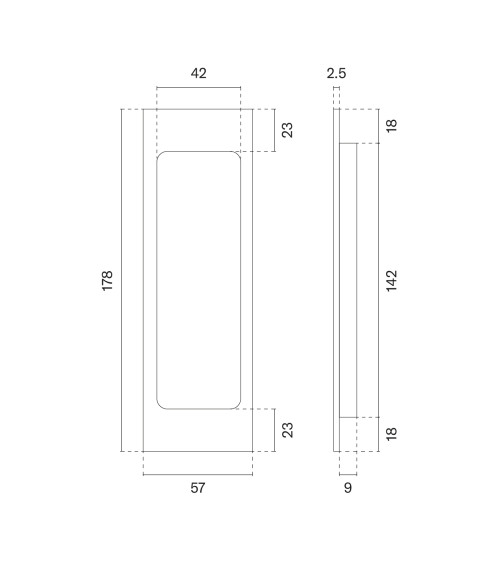 Maniglia per porta scorrevole nera / pelle APRILE HD 240 maniglia design